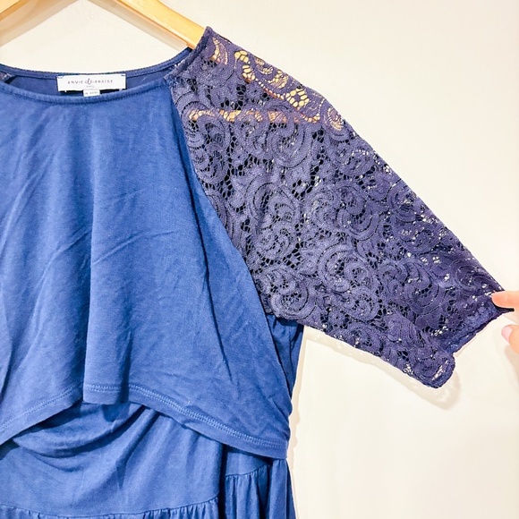 🌼NWOT🌼 ENVIE DE FRAISE – Navy lace sleeve maternity & nursing dress | Size L * - Picture 3 of 6